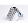 14K White Gold 3.52 ct Diamond Multi-Row Womens Wide Ring