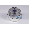 Womens Blue Sapphire Diamond Vintage Band Ring 14K Gold 4.79 ct