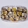 Womens Fancy Yellow Diamond Band Ring 14K White Gold 3.74 ct
