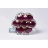 Womens Ruby Diamond Cluster Ring 14K Two Tone Gold 7.72 ct