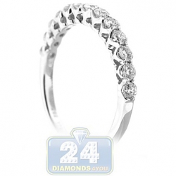 14K White Gold 0.58 ct Diamond Openwork Womens Band Ring