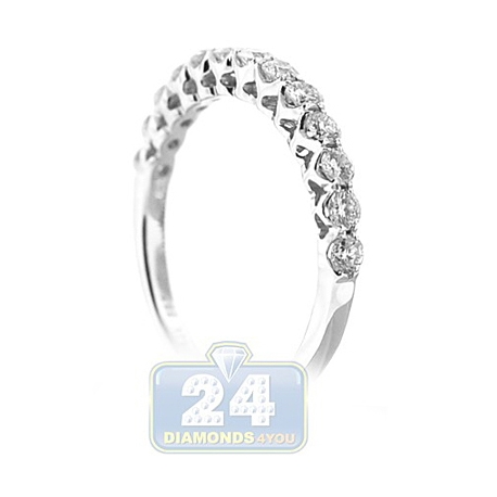 14K White Gold 0.58 ct Diamond Openwork Womens Band Ring