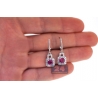 18K White Gold 1.97 ct Ruby Diamond Womens Drop Earrings