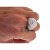 Mens Diamond Round Cluster Pinky Ring 14K Rose Gold 4.58 ct