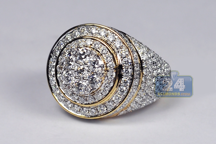 New 10K Mens White Gold Round Diamond Semi Mount Fahsion Pinky Band Ring 4.10 Ct 