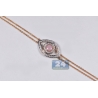 Womens Diamond Evil Eye Bracelet 14K Rose Gold 0.15 ct 7 Inches