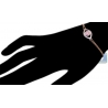Womens Diamond Evil Eye Bracelet 14K Rose Gold 0.15 ct 7 Inches