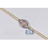Womens Diamond Evil Eye Bracelet 14K Yellow Gold 0.15 ct 7 Inches