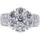 18K White Gold 3.75 ct Diamond Cluster Womens Ring