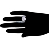 Womens Diamond Cluster Flower Ring 18K White Gold 3.75 ct