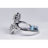 Womens Diamond Solitaire Bypass Ring 18K White Gold 1.00 ct