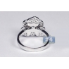 Womens Diamond Blue Sapphire Flower Ring 18K White Gold 0.72 ct
