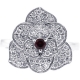 18K White Gold 0.72 ct Diamond Ruby Flower Ring