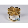 Womens Diamond Flower Ring 18K Yellow Gold 3.01 ct