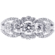 18K White Gold 1.33 ct Diamond 3 Stone Womens Ring
