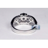 Womens Diamond 3 Stone Accent Ring 18K White Gold 1.33 ct