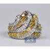 Womens Fancy Diamond Highway Ring 14K White Gold 3.02 Carat