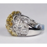 14K White Gold 4.87 ct Fancy Diamond Openwork Dome Womens Ring