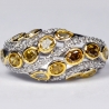 Womens Fancy Yellow Diamond Band Ring 14K White Gold 2.32 ct