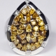 14K White Gold 2.69 ct Fancy Yellow Diamond Cluster Ring