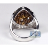 Womens Fancy Yellow Diamond Cluster Ring 14K White Gold 2.69 ct