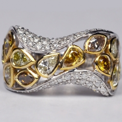 14K White Gold 2.86 ct Fancy Diamond Womens Ring