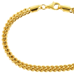 10K Yellow Gold Franco Link Mens Bracelet 4.5 mm 8.5 inches