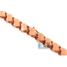 Solid 14K Rose Gold Leaf Bismark Mens Chain 9 mm 26.5 Inches