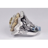 Womens Diamond Flower Ring 14K Two Tone Gold 5.24 ct