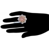 Womens Diamond Flower Ring 14K Three Tone Gold 5.16 ct