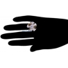 Womens Diamond Flower Ring 14K Two Tone Gold 1.80 ct