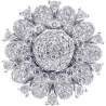 Womens Diamond Cluster Flower Ring 14K White Gold 3.80 ct