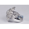 Womens Diamond Cluster Flower Ring 14K White Gold 3.80 ct
