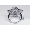 Womens Diamond Layered Flower Ring 14K White Gold 1.02 ct