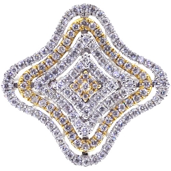 14K Two Tone Gold 1.01 ct Diamond Womens Flower Ring