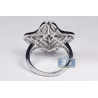 Womens Diamond Layered Flower Ring 14K Two Tone Gold 1.01 ct