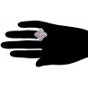 Womens Diamond Layered Flower Ring 14K Rose Gold 1.03 ct