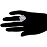 Womens Diamond Pave Flower Ring 14K White Gold 1.98 ct