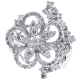 14K White Gold 1.19 ct Diamond Cluster Womens Flower Ring