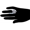 Womens Diamond Cluster Flower Ring 14K White Gold 1.19 ct