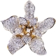 14K Yellow Gold 1.81 ct Diamond Lily Womens Flower Ring
