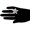 Womens Diamond Lily Flower Ring 14K Yellow Gold 1.81 Carat