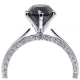 Womens Black Diamond Solitaire Engagement Ring 14K Gold 3.15 ct