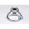 Womens Black Diamond Halo Engagement Ring 14K White Gold 3.66 ct