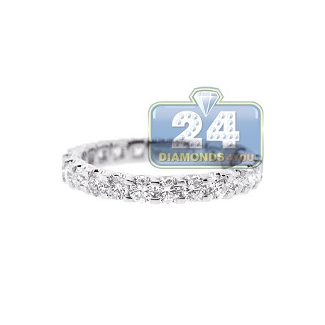 18K White Gold 1.91 ct Round Cut Diamond Womens Eternity Ring