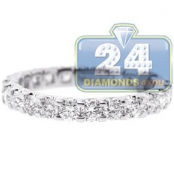 18K White Gold 1.91 ct Round Cut Diamond Womens Eternity Ring