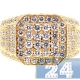 14K Yellow Gold 3.96 ct Diamond Mens High Octagon Ring