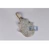 Mens Iced Out Diamond Hamsa Hand Pendant 5.08 ct 14K Yellow Gold