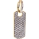 14K Yellow Gold 1.87 ct Full Diamond Dog Tag Mens Pendant