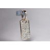 Mens Iced Out Diamond Dog Tag Pendant 14K Yellow Gold 3.81 ct